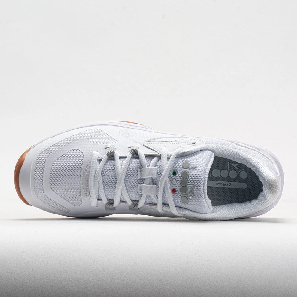 Diadora Trofeo 2 Indoor Men's White/Silver 3 Diadora Trofeo 2 Indoor Men's White/Silver - Image 3