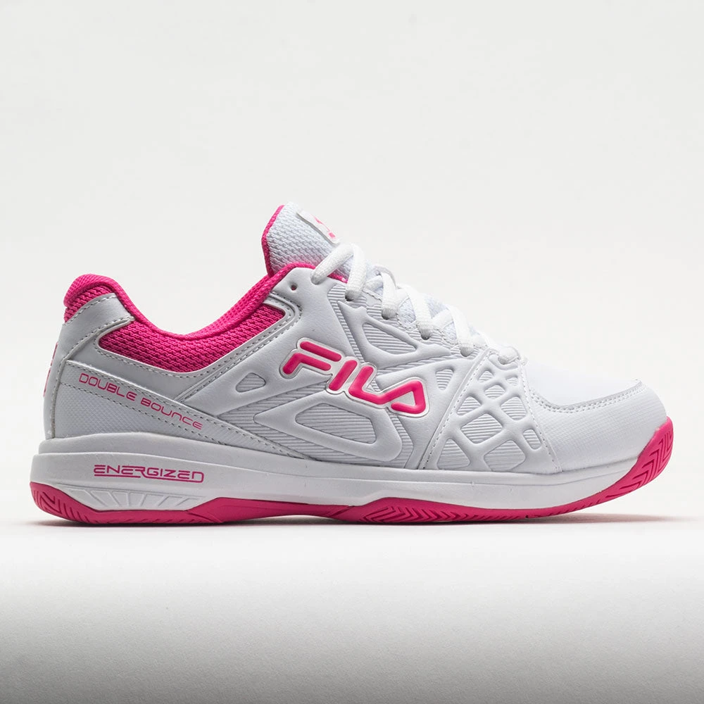 Fila Double Bounce 3 Women's White/White/Pink Glo 1 Fila Double Bounce 3 Women's White/White/Pink Glo