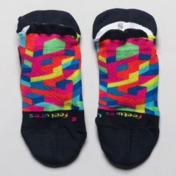 Feetures Elite Light Cushion No Show Tab Geo Print Socks -On Running || BROOKS || Hoka Sales Store 651297 568 2