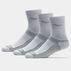 Saucony Inferno Cushion Mid-Crew Socks 3 Pack -On Running || BROOKS || Hoka Sales Store 651300 100 1